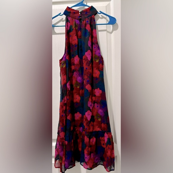 NWT Paige Sleeveless Cayman Floral Silk Halter Neck A-line Swing Mini Dress TB5 - Picture 8 of 15